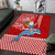 Custom Hawaii Mele Kalikimaka Area Rug Santa Riding The DolPhin Mix Kakau Pattern Red Style LT03 Red - Polynesian Pride