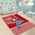 Custom Hawaii Mele Kalikimaka Area Rug Santa Riding The DolPhin Mix Kakau Pattern Red Style LT03 - Polynesian Pride