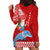 Custom Hawaii Mele Kalikimaka Hoodie Dress Santa Riding The DolPhin Mix Kakau Pattern Red Style LT03 - Polynesian Pride