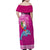 Hawaii Mele Kalikimaka Family Matching Off Shoulder Maxi Dress and Hawaiian Shirt Santa Riding The DolPhin Mix Kakau Pattern Pink Style LT03 - Polynesian Pride