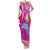 Custom Hawaii Mele Kalikimaka Family Matching Tank Maxi Dress and Hawaiian Shirt Santa Riding The DolPhin Mix Kakau Pattern Pink Style LT03 Mom's Dress Pink - Polynesian Pride