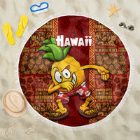 Hawaii Beach Blanket Aloha Funny Pineapple Mix Kakau Hawaiian Tribal LT03 One Size 150cm Red - Polynesian Pride