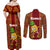 Hawaii Couples Matching Off Shoulder Maxi Dress and Long Sleeve Button Shirt Aloha Funny Pineapple Mix Kakau Hawaiian Tribal LT03 - Polynesian Pride