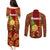 Hawaii Couples Matching Puletasi Dress and Long Sleeve Button Shirt Aloha Funny Pineapple Mix Kakau Hawaiian Tribal LT03 - Polynesian Pride