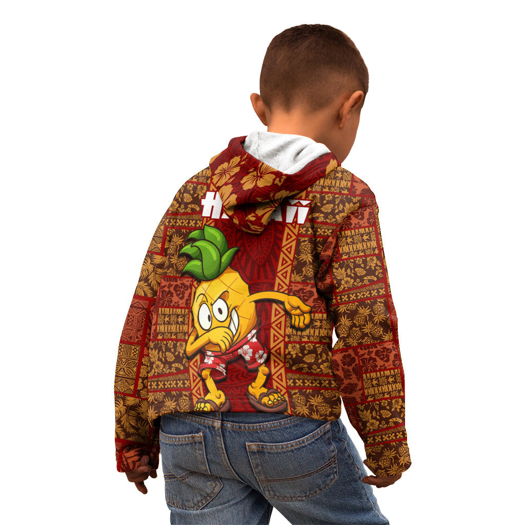 Hawaii Kid Hoodie Aloha Funny Pineapple Mix Kakau Hawaiian Tribal LT03 - Polynesian Pride