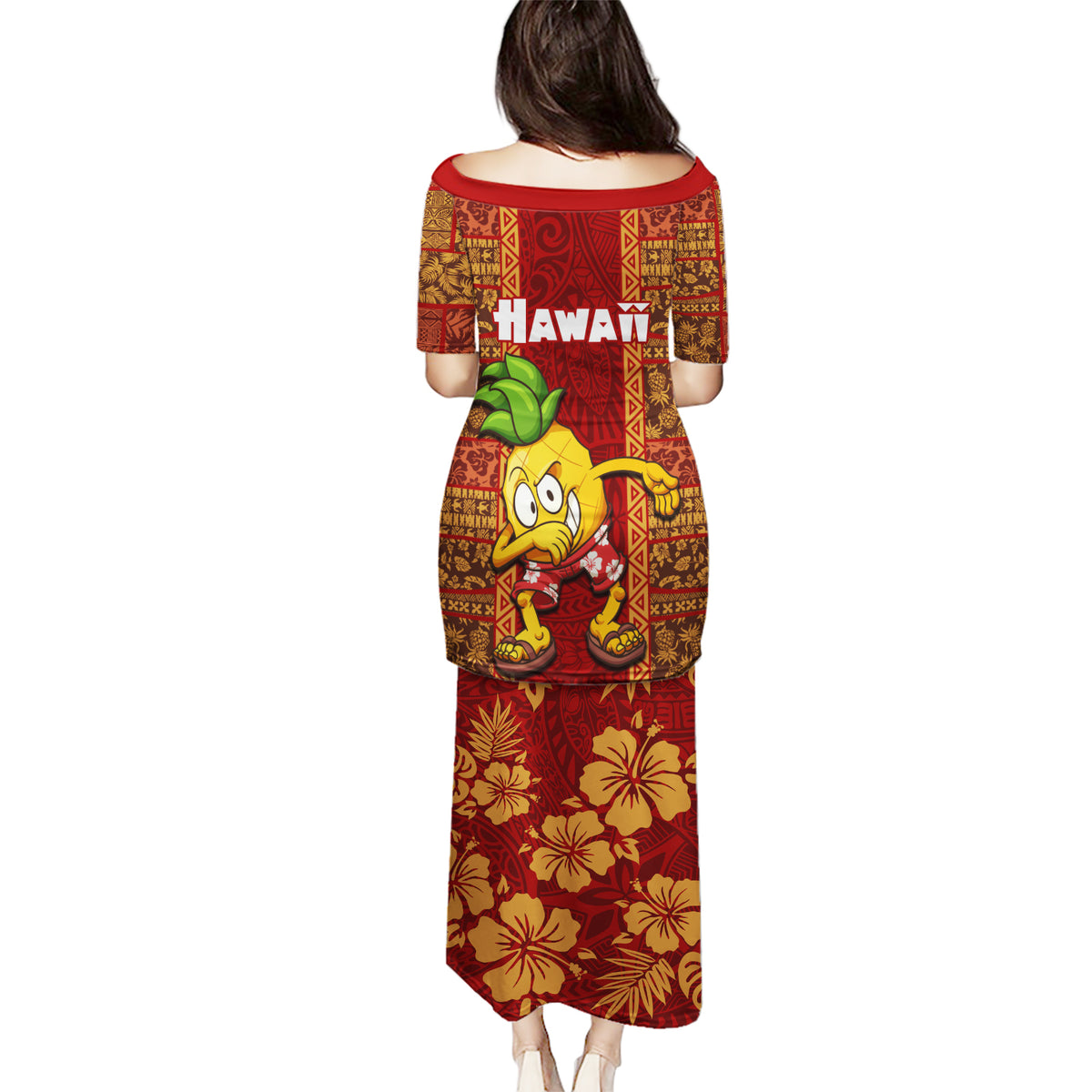 Hawaii Puletasi Aloha Funny Pineapple Mix Kakau Hawaiian Tribal LT03 - Polynesian Pride