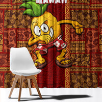 Hawaii Window Curtain Aloha Funny Pineapple Mix Kakau Hawaiian Tribal LT03 - Polynesian Pride