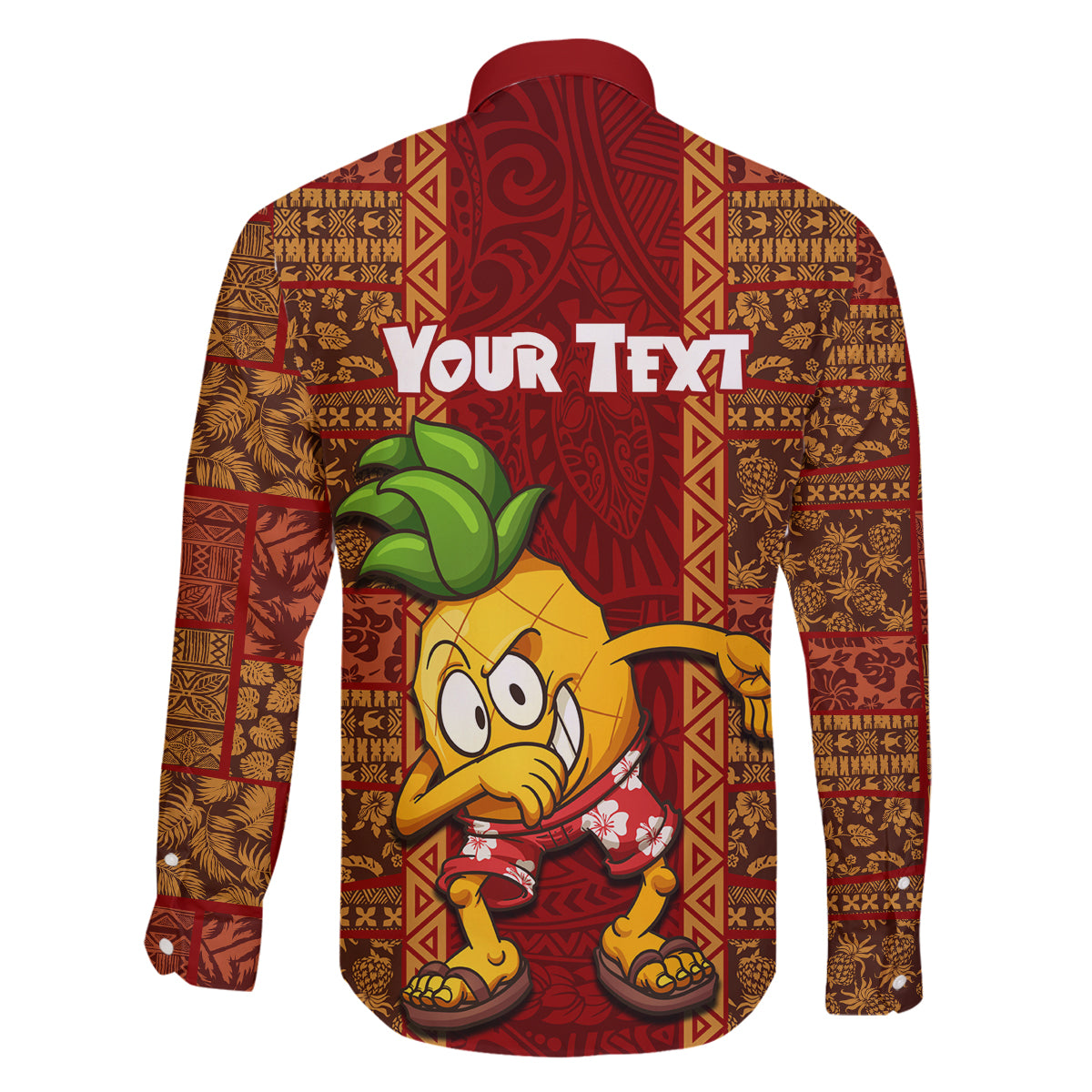 Custom Hawaii Family Matching Summer Maxi Dress and Hawaiian Shirt Aloha Funny Pineapple Mix Kakau Hawaiian Tribal LT03 - Polynesian Pride