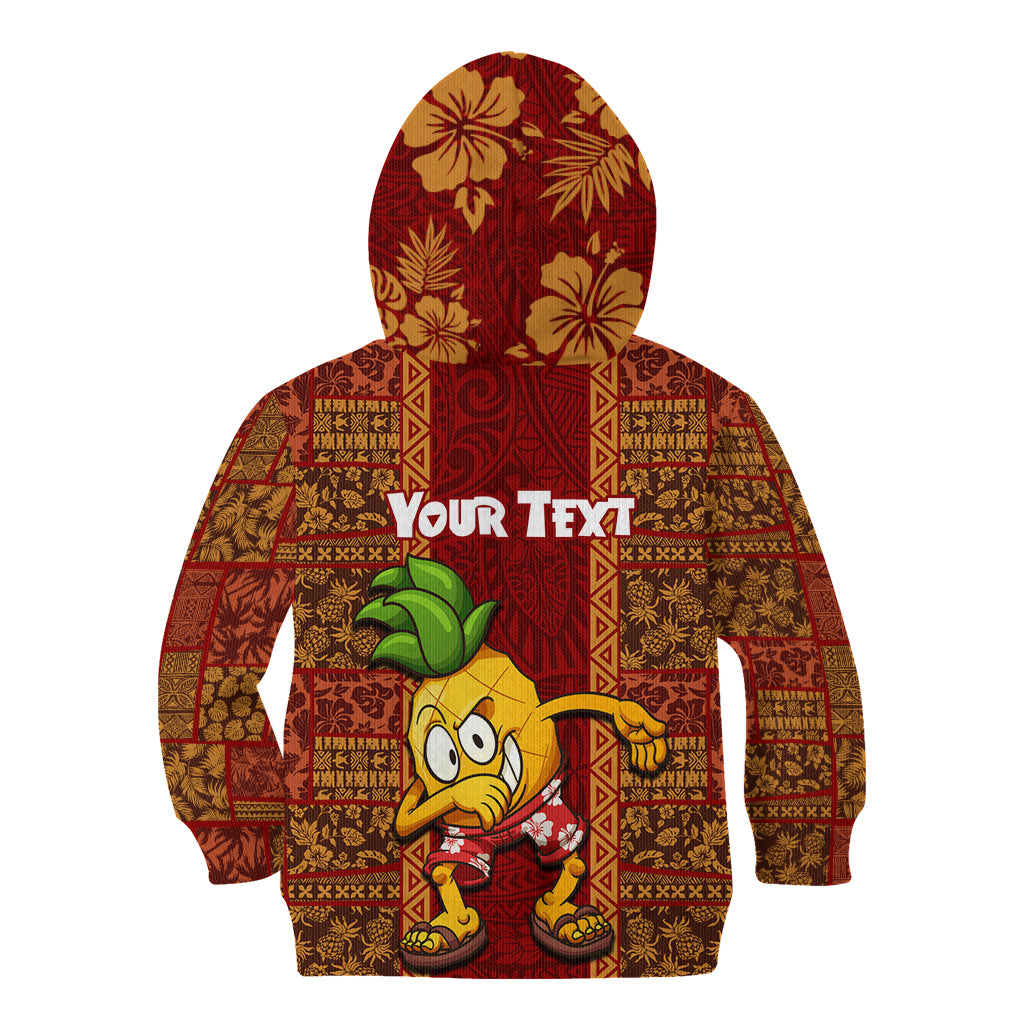 Custom Hawaii Kid Hoodie Aloha Funny Pineapple Mix Kakau Hawaiian Tribal LT03 - Polynesian Pride
