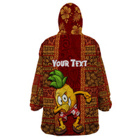 Custom Hawaii Wearable Blanket Hoodie Aloha Funny Pineapple Mix Kakau Hawaiian Tribal LT03 - Polynesian Pride