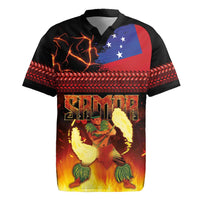 Samoan Siva Afi Rugby Jersey Tribal Performers of Samoan Fire Knife Dancing