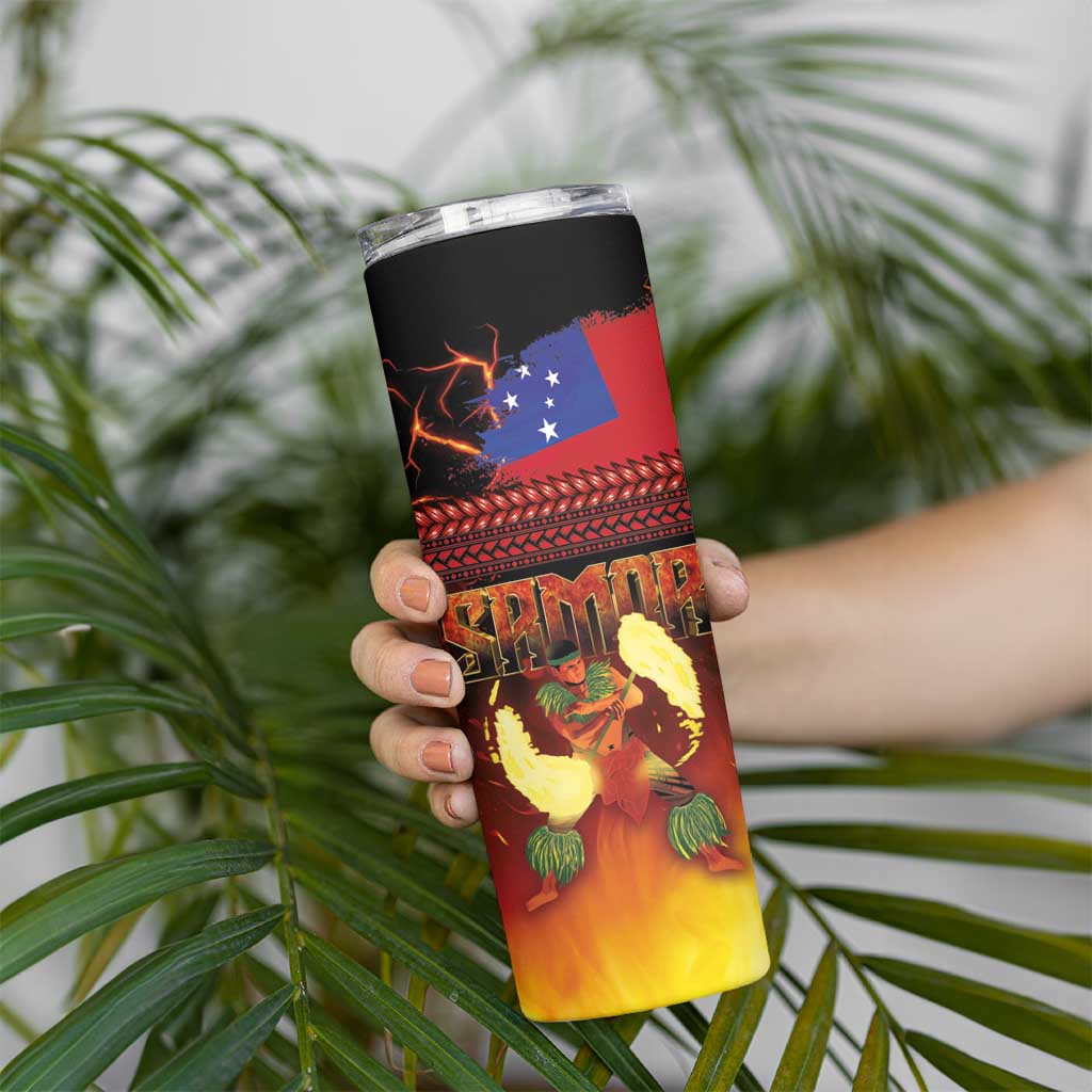 Samoan Siva Afi Skinny Tumbler Tribal Performers of Samoan Fire Knife Dancing LT03 - Polynesian Pride