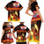 Tahitian Siva Afi Family Matching Short Sleeve Bodycon Dress and Hawaiian Shirt Tribal Performers of Tahitian Fire Knife Dancing