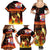 Tahitian Siva Afi Family Matching Summer Maxi Dress and Hawaiian Shirt Tribal Performers of Tahitian Fire Knife Dancing