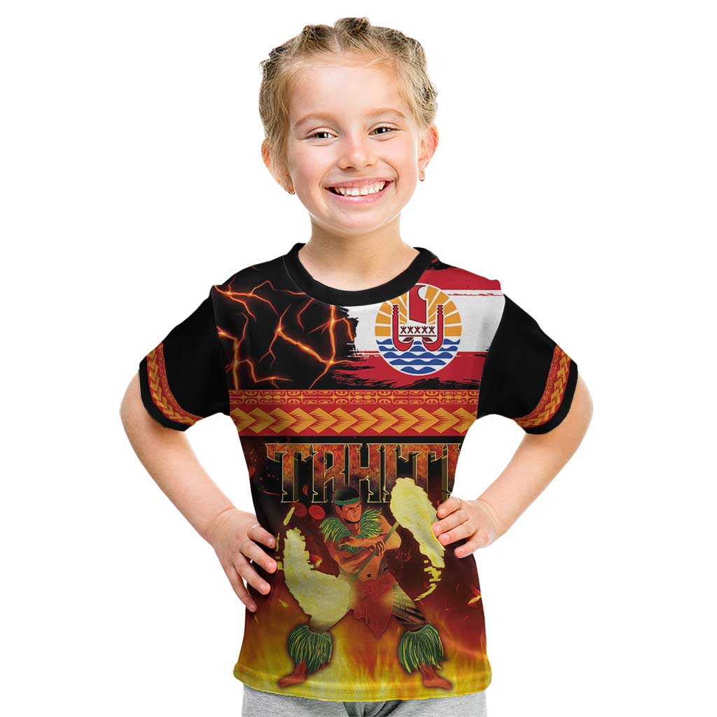 Tahitian Siva Afi Kid T Shirt Tribal Performers of Tahitian Fire Knife Dancing