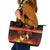 Tahitian Siva Afi Leather Tote Bag Tribal Performers of Tahitian Fire Knife Dancing