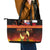 Tahitian Siva Afi Leather Tote Bag Tribal Performers of Tahitian Fire Knife Dancing