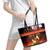 Tahitian Siva Afi Leather Tote Bag Tribal Performers of Tahitian Fire Knife Dancing