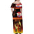 Tahitian Siva Afi Off Shoulder Maxi Dress Tribal Performers of Tahitian Fire Knife Dancing