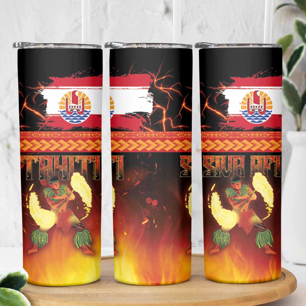Tahitian Siva Afi Skinny Tumbler Tribal Performers of Tahitian Fire Knife Dancing LT03 - Polynesian Pride