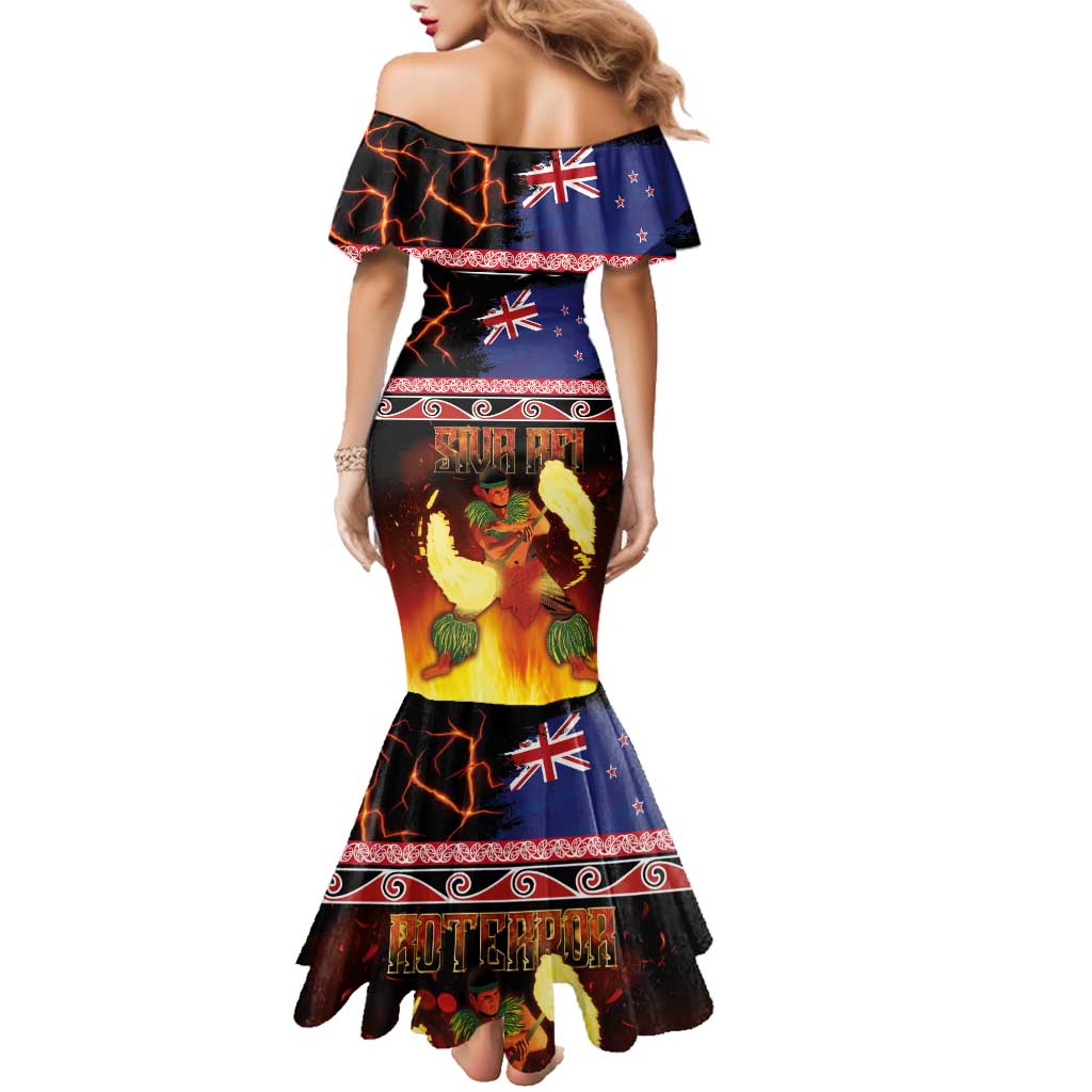 Aotearoa Siva Afi Family Matching Mermaid Dress and Hawaiian Shirt Tribal Performers of Aotearoa Fire Knife Dancing
