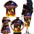 Aotearoa Siva Afi Family Matching Off The Shoulder Long Sleeve Dress and Hawaiian Shirt Tribal Performers of Aotearoa Fire Knife Dancing