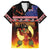 Aotearoa Siva Afi Family Matching Off The Shoulder Long Sleeve Dress and Hawaiian Shirt Tribal Performers of Aotearoa Fire Knife Dancing