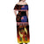 Aotearoa Siva Afi Off Shoulder Maxi Dress Tribal Performers of Aotearoa Fire Knife Dancing