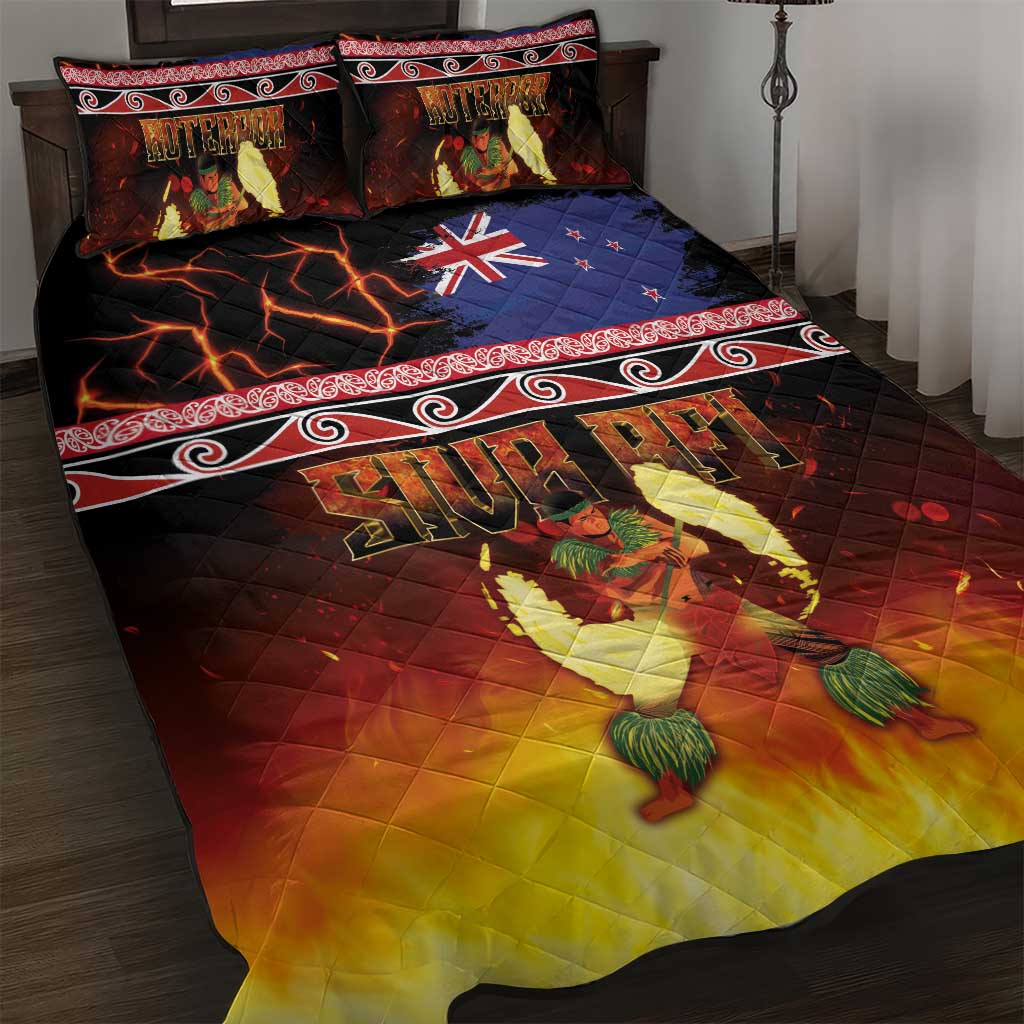 Aotearoa Siva Afi Quilt Bed Set Tribal Performers of Aotearoa Fire Knife Dancing