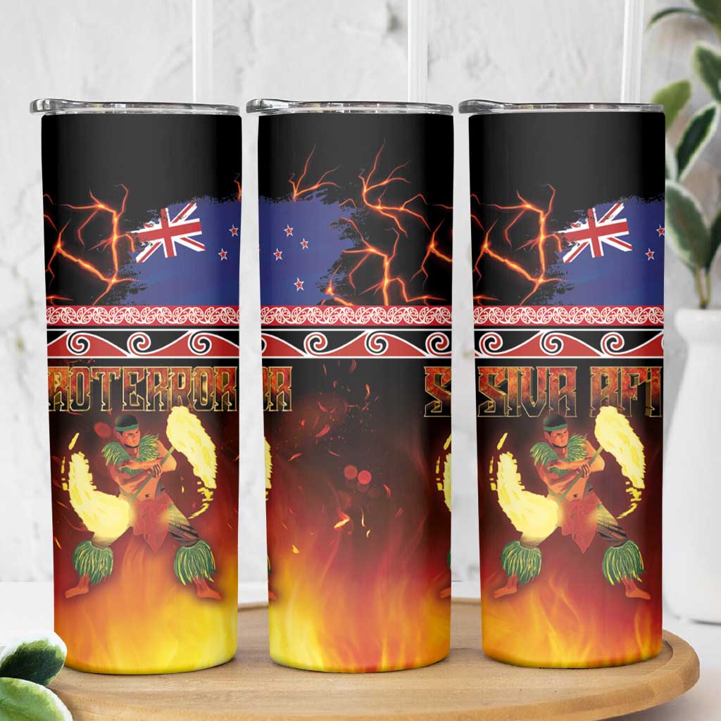 Aotearoa Siva Afi Skinny Tumbler Tribal Performers of Aotearoa Fire Knife Dancing LT03 - Polynesian Pride