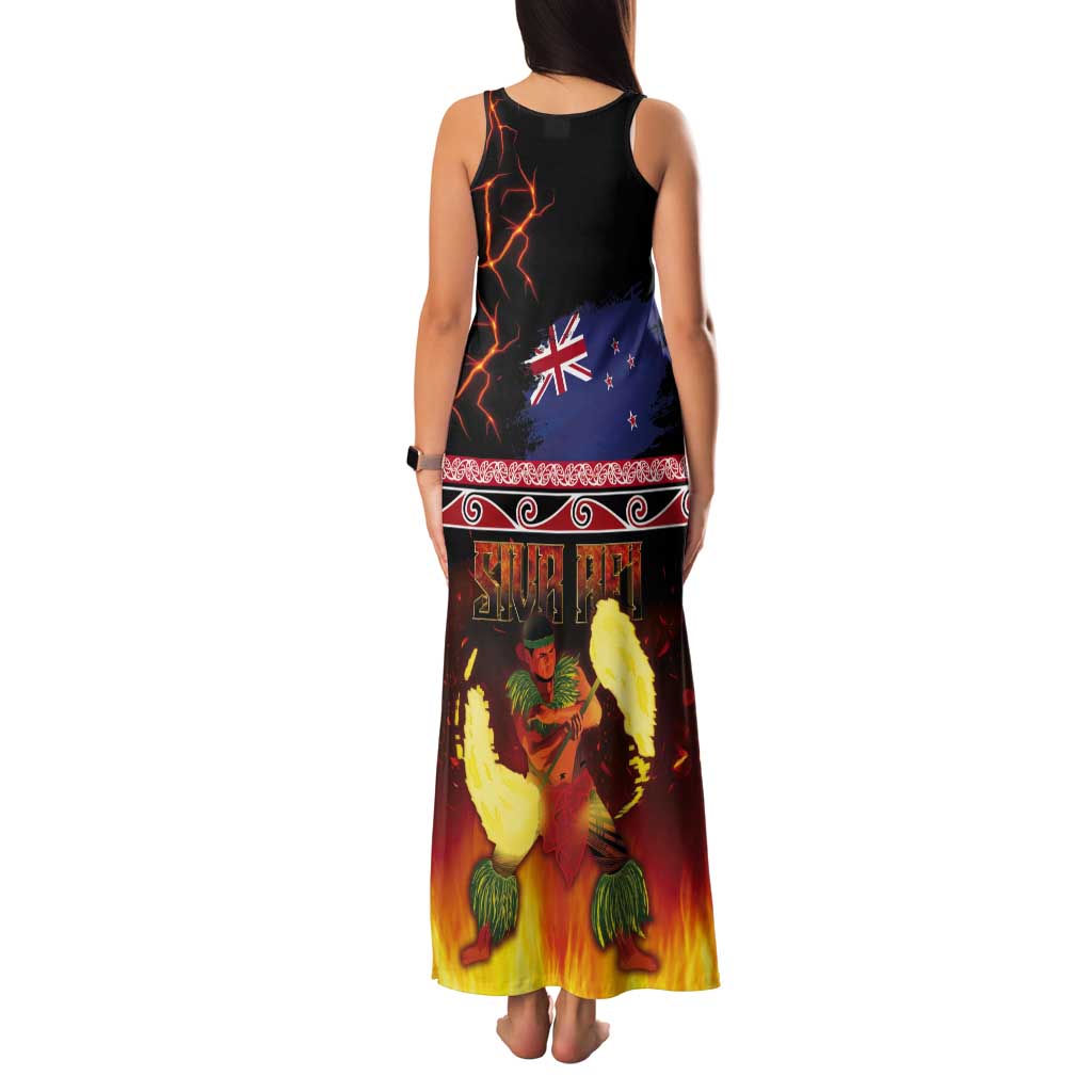 Aotearoa Siva Afi Tank Maxi Dress Tribal Performers of Aotearoa Fire Knife Dancing