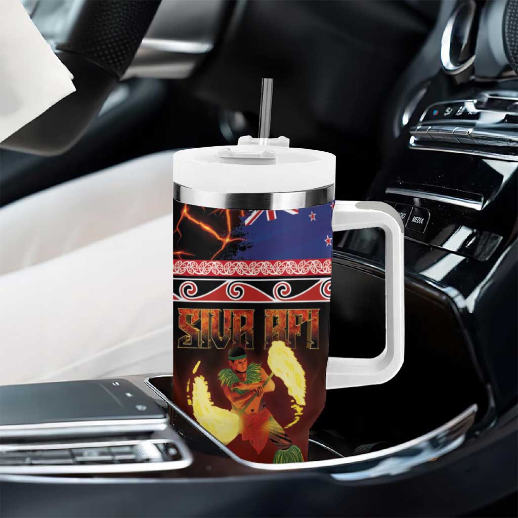 Aotearoa Siva Afi Tumbler With Handle Tribal Performers of Aotearoa Fire Knife Dancing