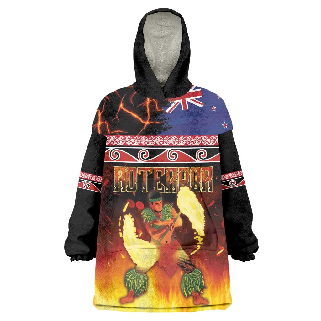 Aotearoa Siva Afi Wearable Blanket Hoodie Tribal Performers of Aotearoa Fire Knife Dancing