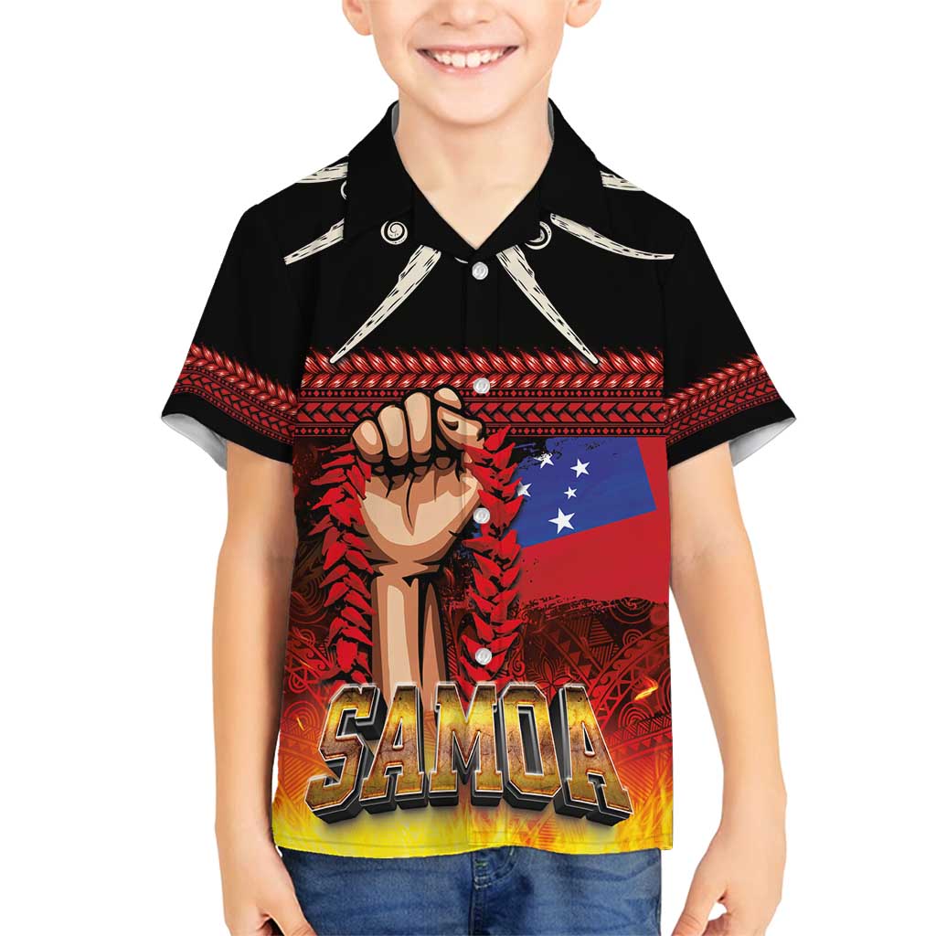 Personalised Samoan Spirit - Samoa Tribal Heritage Family Matching Tank Maxi Dress and Hawaiian Shirt