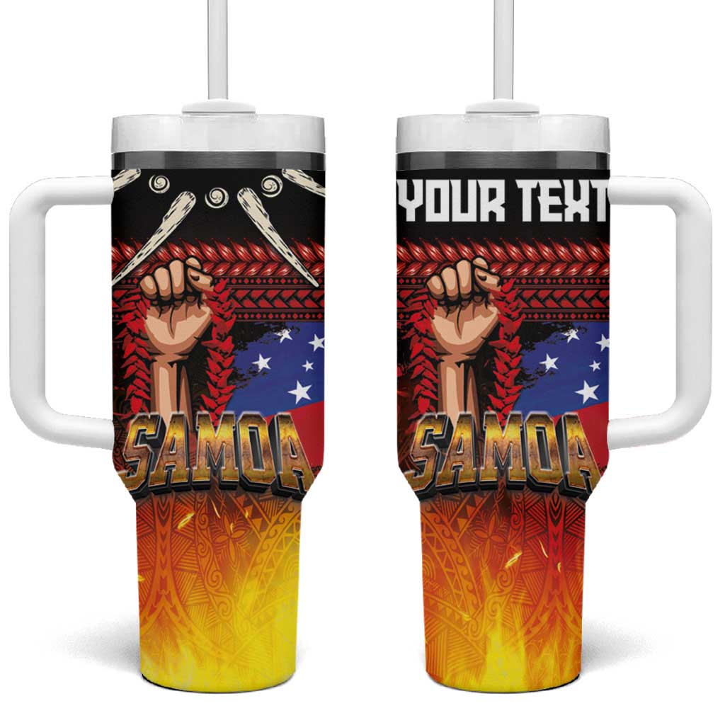 Personalised Samoan Spirit - Samoa Tribal Heritage Tumbler With Handle