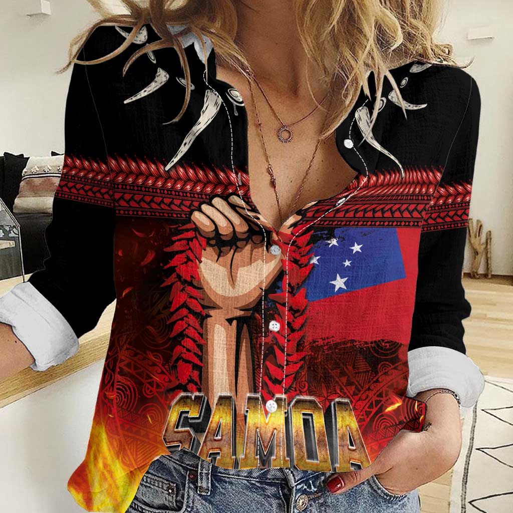 Personalised Samoan Spirit - Samoa Tribal Heritage Women Casual Shirt