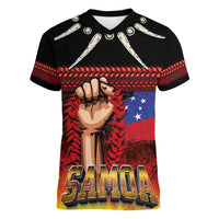 Personalised Samoan Spirit - Samoa Tribal Heritage Women V-Neck T-Shirt