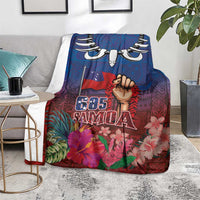 Proud of Samoa Blanket Ula Nifo with Samoa 685 and Hibiscus Tapa Tribal Pattern