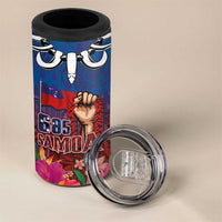 Proud of Samoa 685 4 in 1 Can Cooler Tumbler Ula Nifo and Hibiscus Tapa Tribal Pattern