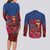 Proud of Samoa Couples Matching Long Sleeve Bodycon Dress and Long Sleeve Button Shirt Ula Nifo with Samoa 685 and Hibiscus Tapa Tribal Pattern
