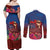 Proud of Samoa Couples Matching Off Shoulder Maxi Dress and Long Sleeve Button Shirt Ula Nifo with Samoa 685 and Hibiscus Tapa Tribal Pattern
