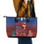 Proud of Samoa Leather Tote Bag Ula Nifo with Samoa 685 and Hibiscus Tapa Tribal Pattern