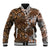 Fiji Masi Tapa Tribal Baseball Jacket Old Hibiscus Vintage Style LT03 Unisex Brown - Polynesian Pride