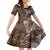 Fiji Masi Tapa Tribal Family Matching Long Sleeve Bodycon Dress and Hawaiian Shirt Old Hibiscus Vintage Style LT03 Daughter's Dress Brown - Polynesian Pride