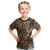 Fiji Masi Tapa Tribal Kid T Shirt Old Hibiscus Vintage Style LT03 Brown - Polynesian Pride