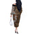 Fiji Masi Tapa Tribal Off The Shoulder Long Sleeve Dress Old Hibiscus Vintage Style LT03 - Polynesian Pride