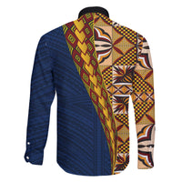 Samoan Siapo Family Matching Off Shoulder Short Dress and Hawaiian Shirt Tatau Pattern Half Style LT03 - Polynesian Pride