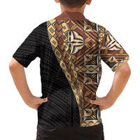 Samoan Siapo Family Matching Puletasi and Hawaiian Shirt Tatau Pattern Half Style Retro Mode LT03 - Polynesian Pride