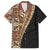 Samoan Siapo Family Matching Short Sleeve Bodycon Dress and Hawaiian Shirt Tatau Pattern Half Style Retro Mode LT03 Dad's Shirt - Short Sleeve Brown - Polynesian Pride