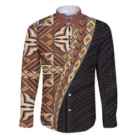 Samoan Siapo Family Matching Short Sleeve Bodycon Dress and Hawaiian Shirt Tatau Pattern Half Style Retro Mode LT03